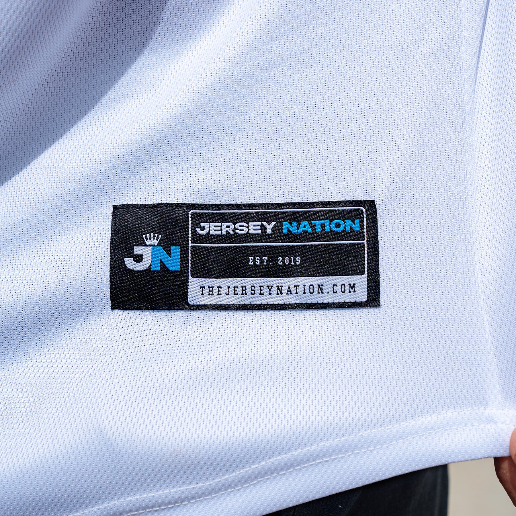 Panama Heritage Custom White Baseball Jersey Model Closeup Stitched