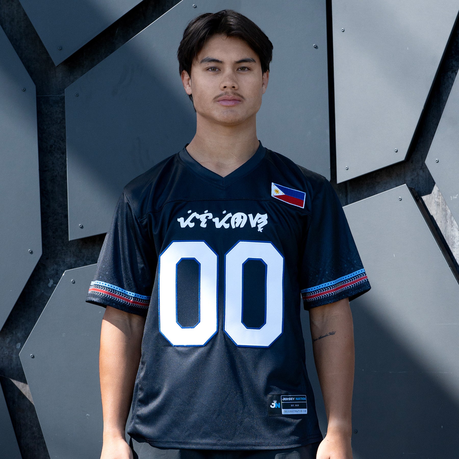 Philippines Heritage Black Custom American Football Jersey Model Styling