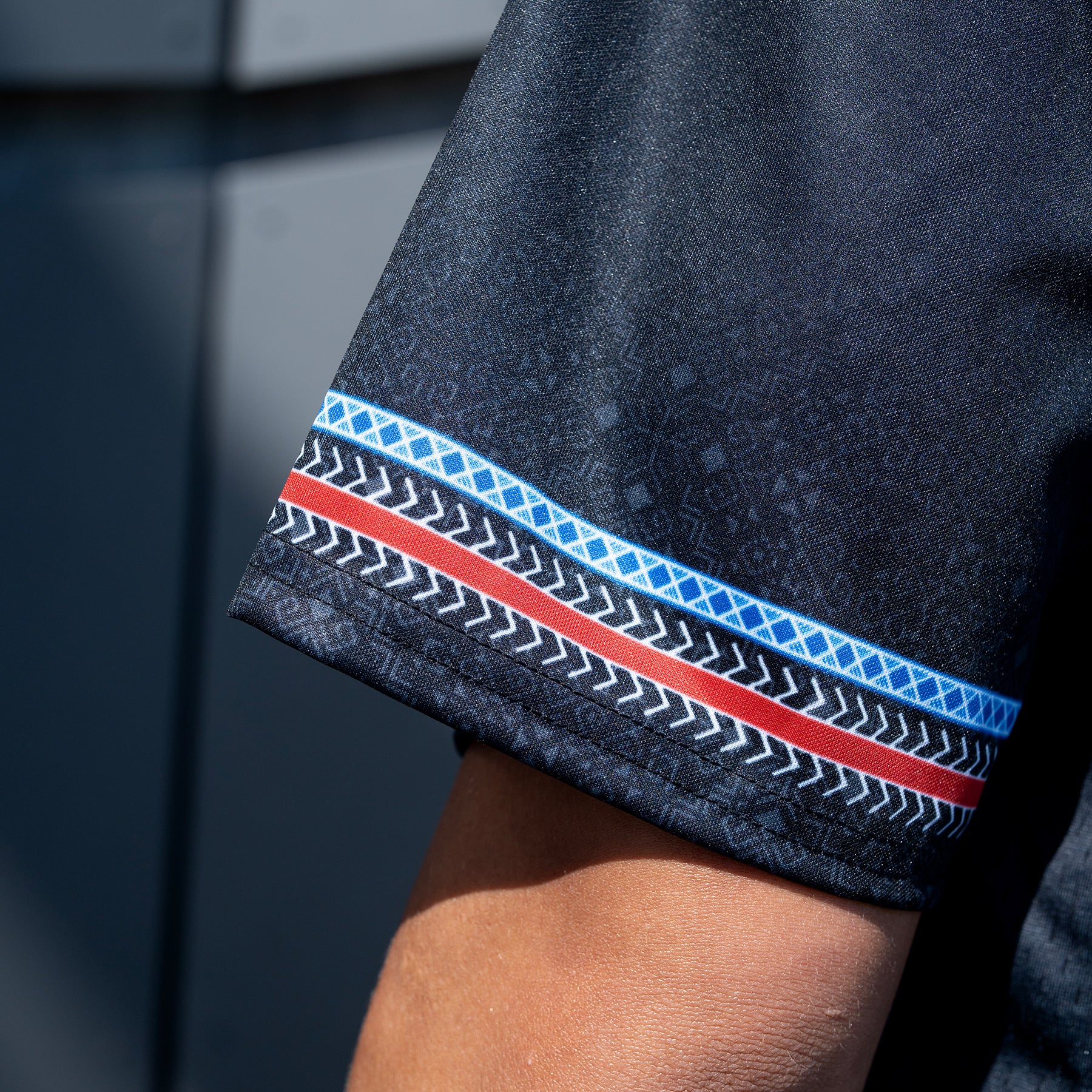 Philippines Heritage Black Custom American Football Jersey Model Styling Sleeves Closeups