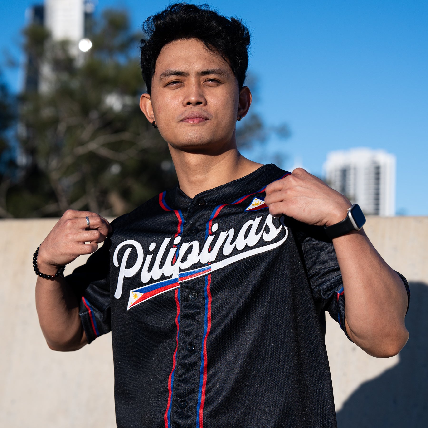 Philippines Heritage Black Custom Baseball Jersey Model