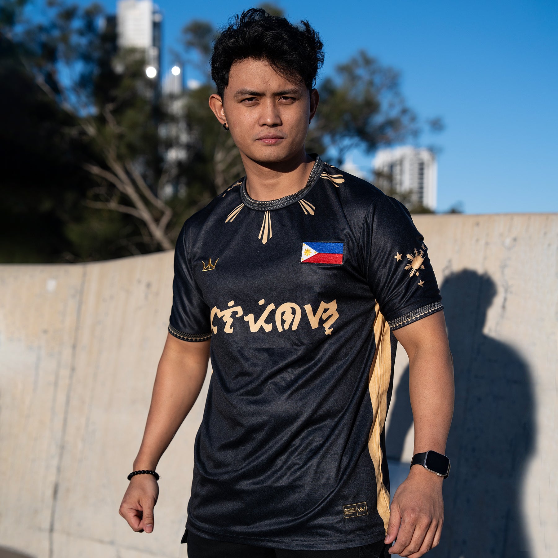 Philippines Heritage Black Custom Football Soccer Jersey Stitched  