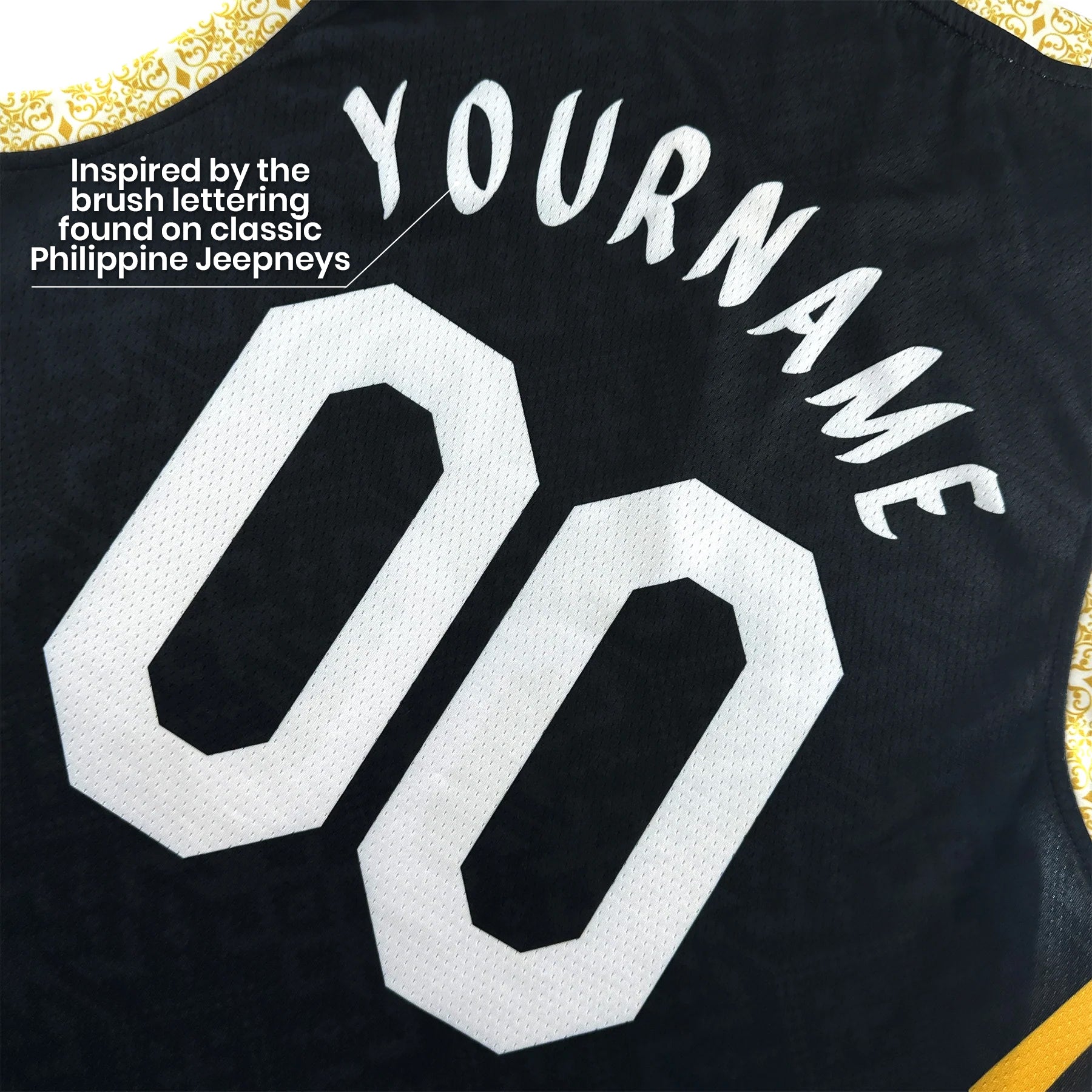 Philippines Heritage Custom Basketball Black Jersey Closeup Back Customized 