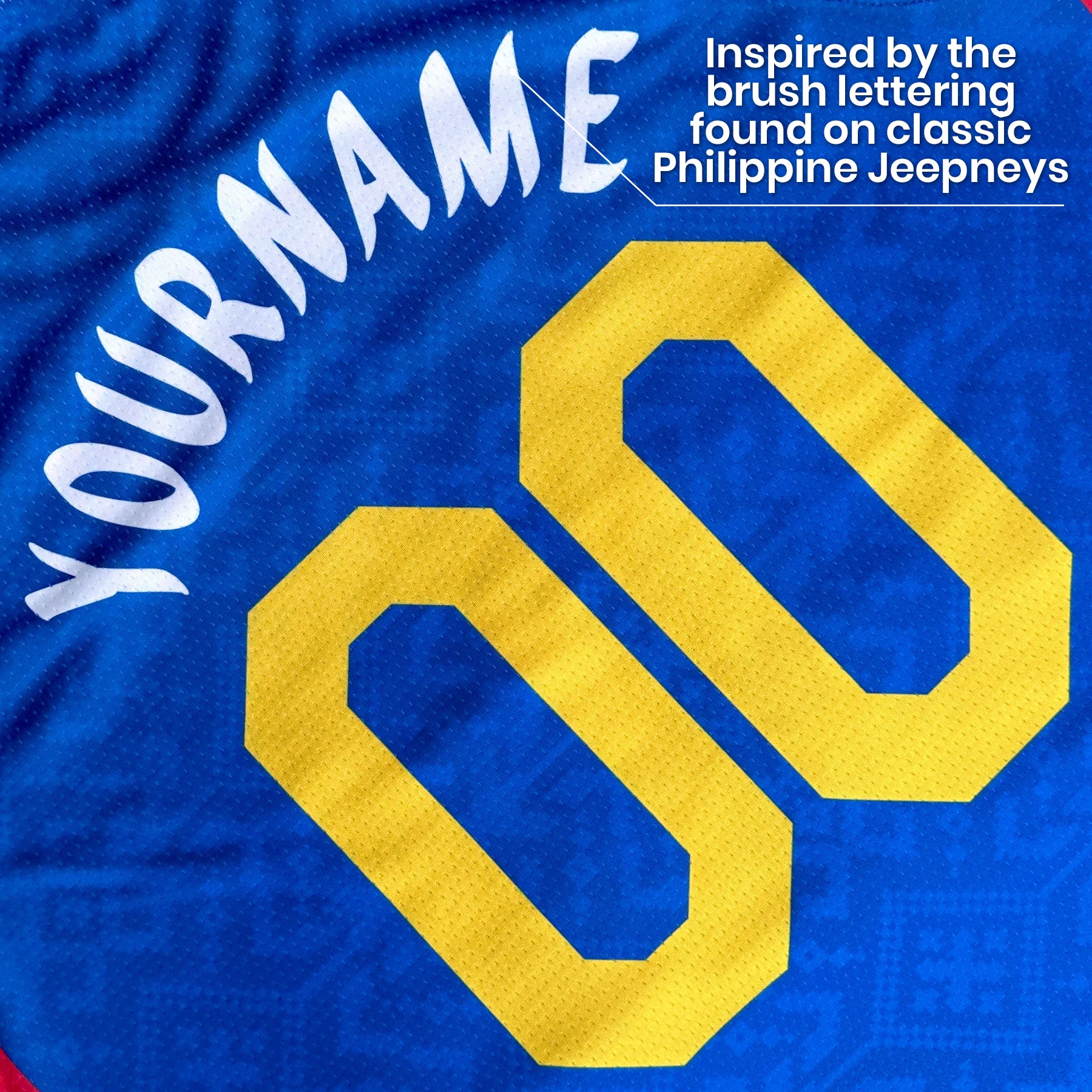 Philippines Heritage Custom Basketball Blue Jersey Closeups Back