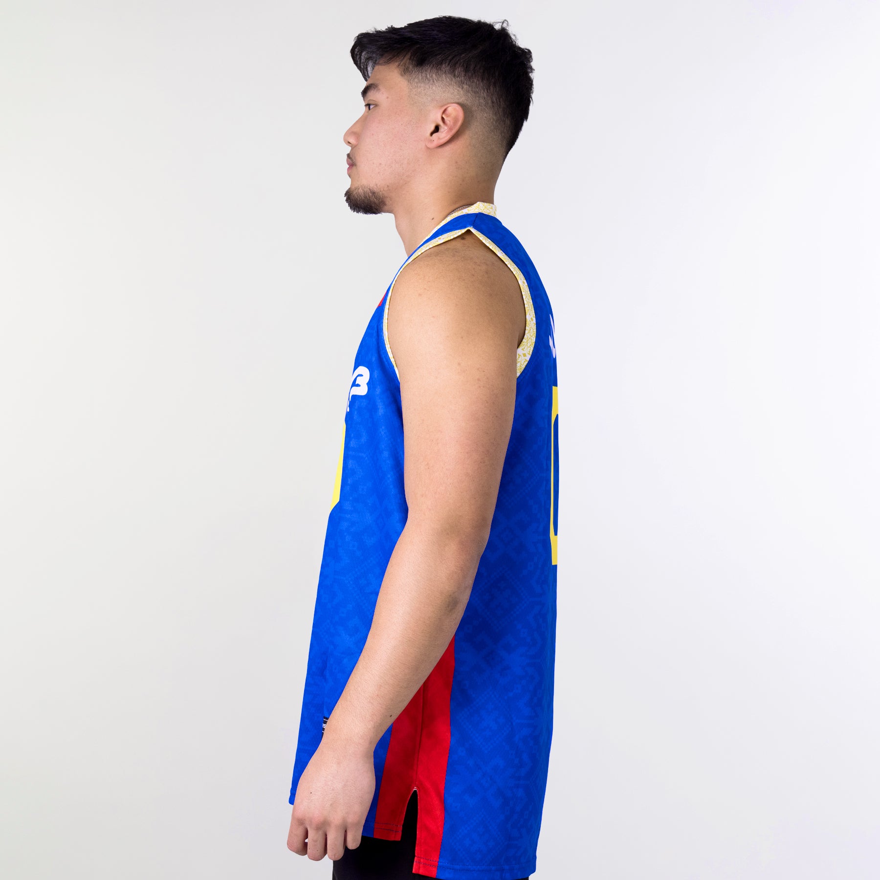 Philippines Heritage Custom Basketball Blue Jersey Model Side