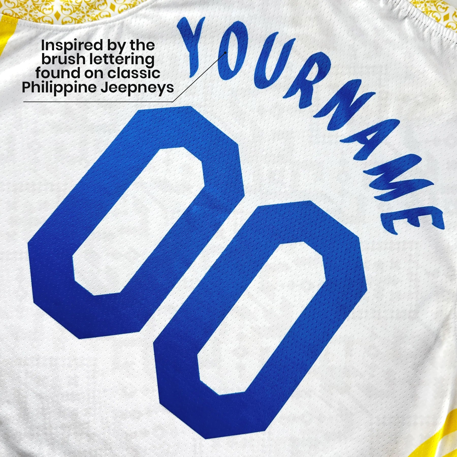 Philippines Heritage Custom Basketball White Jersey Closeup Back Customized