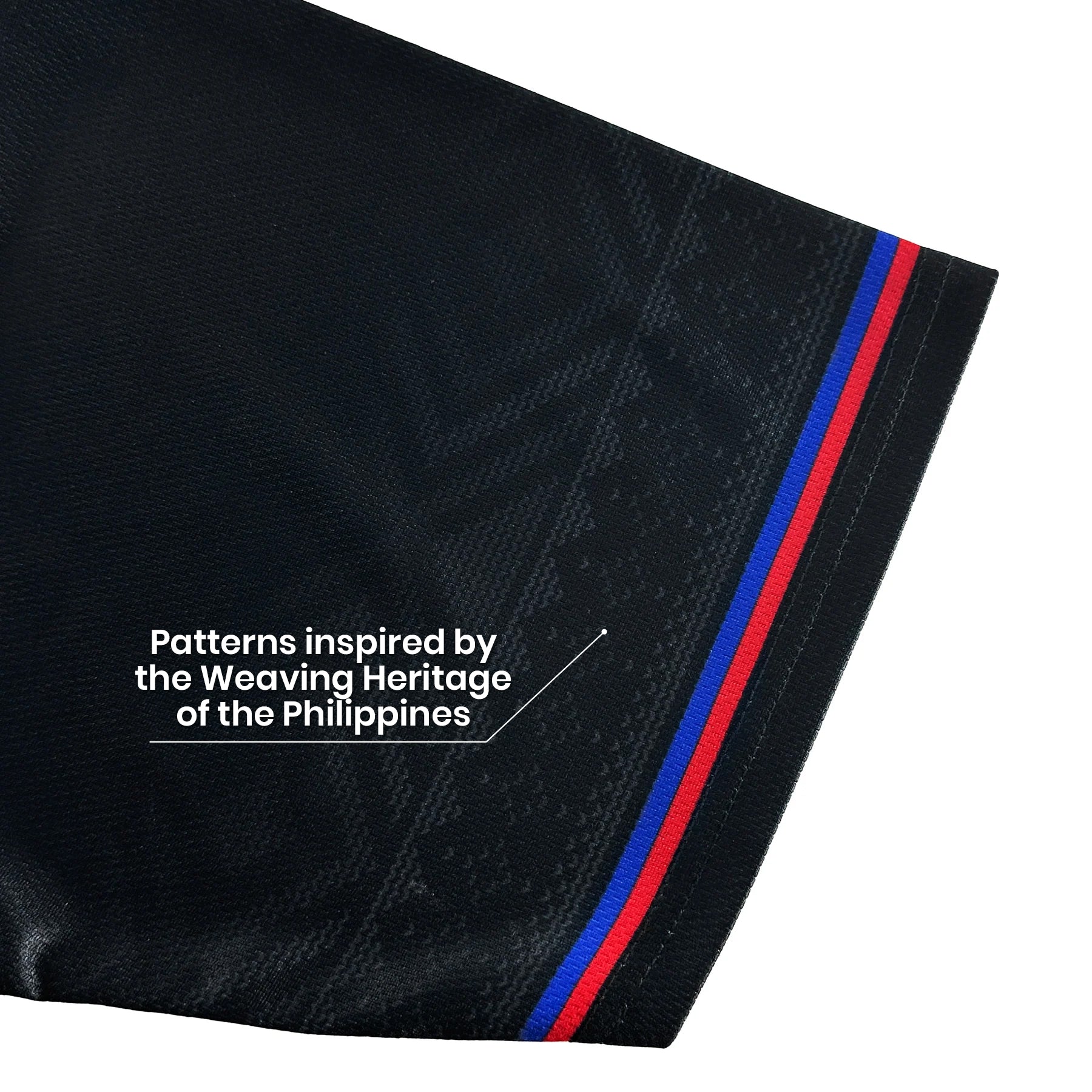 Philippines Heritage Custom Black Baseball Jersey Sleeves Closeup