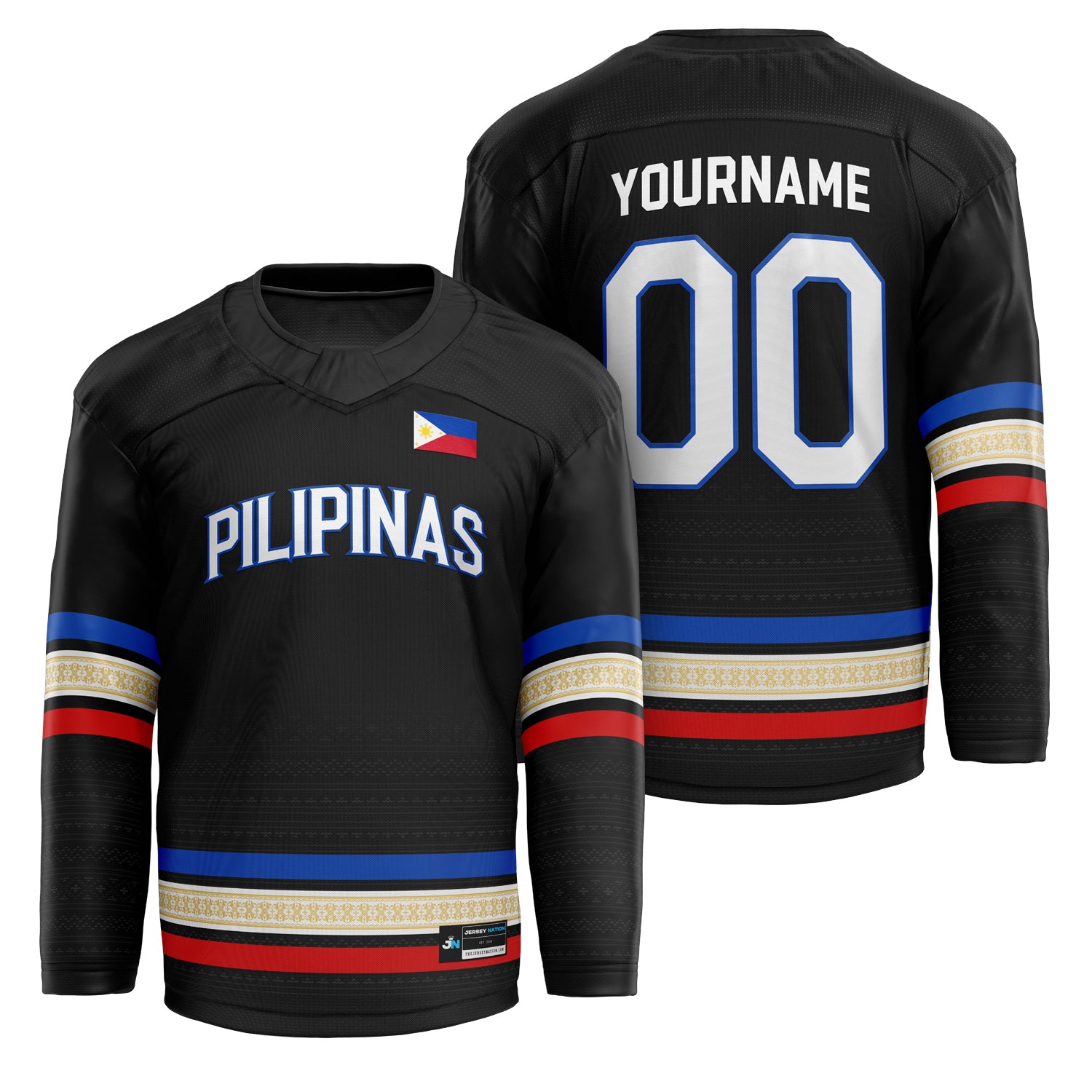 Philippines Heritage Custom Black Hockey Jersey