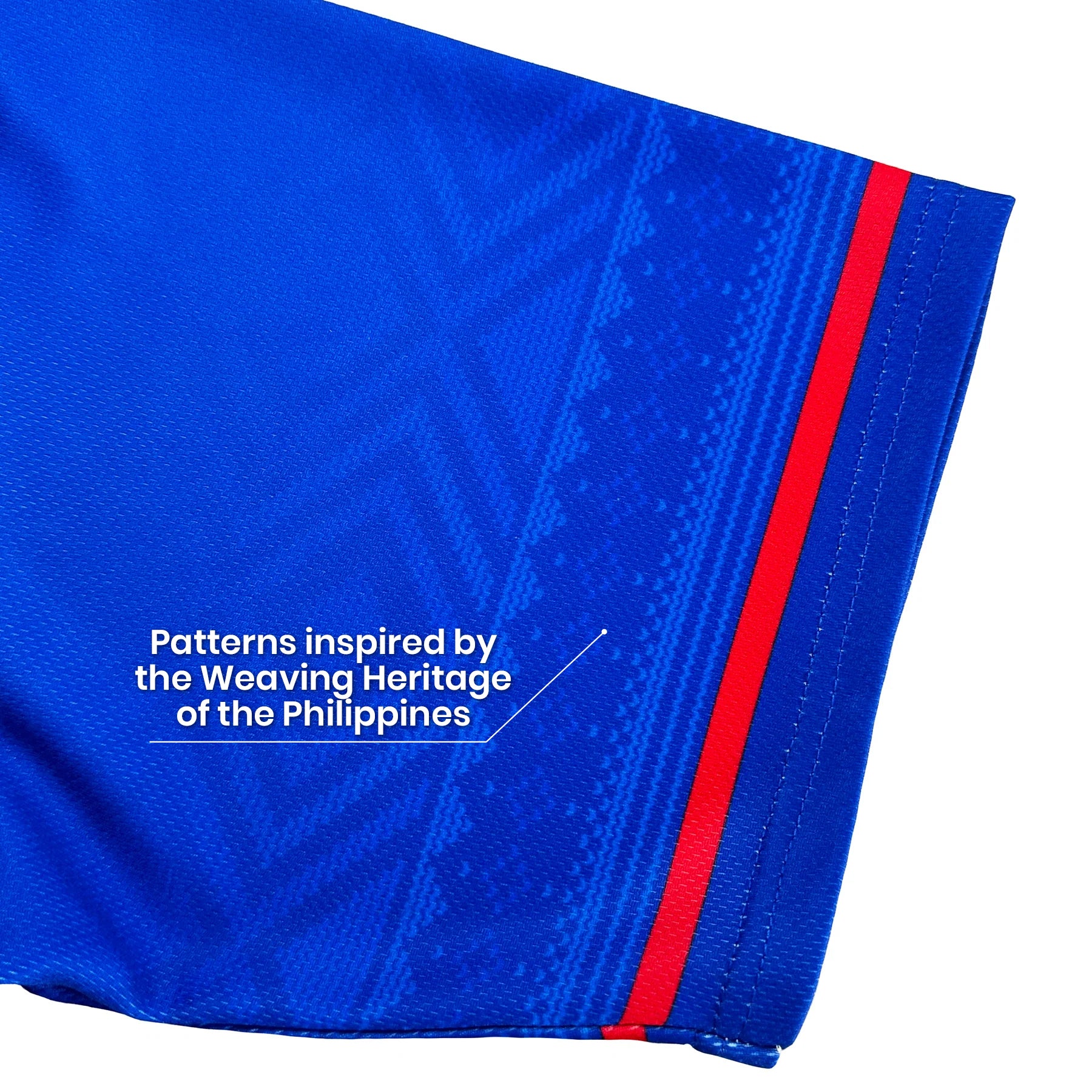 Philippines Heritage Custom Blue Baseball Jersey Cultural Sleeves Closeup