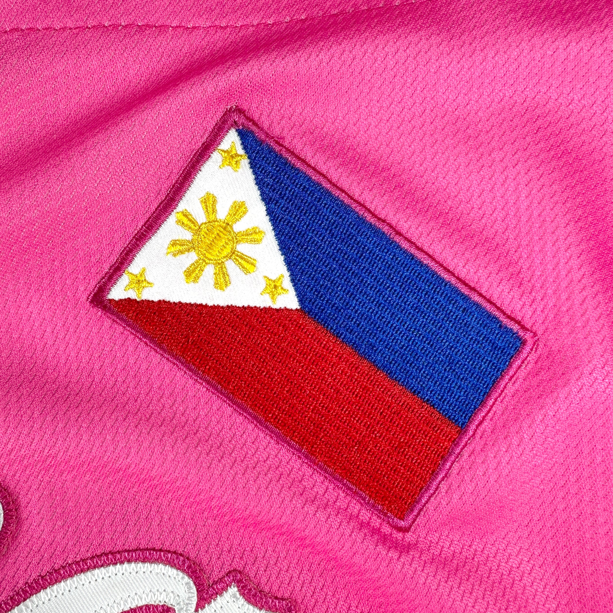 Philippines Heritage Custom Pink Baseball Jersey Embroidered Flag