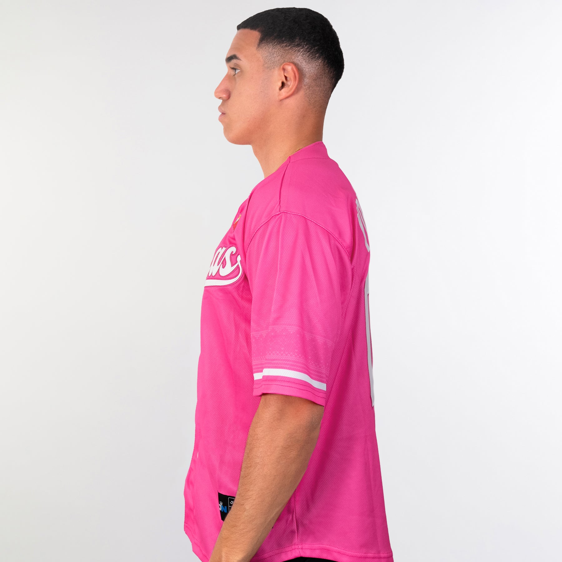 Philippines Heritage Custom Pink Baseball Jersey Model Side