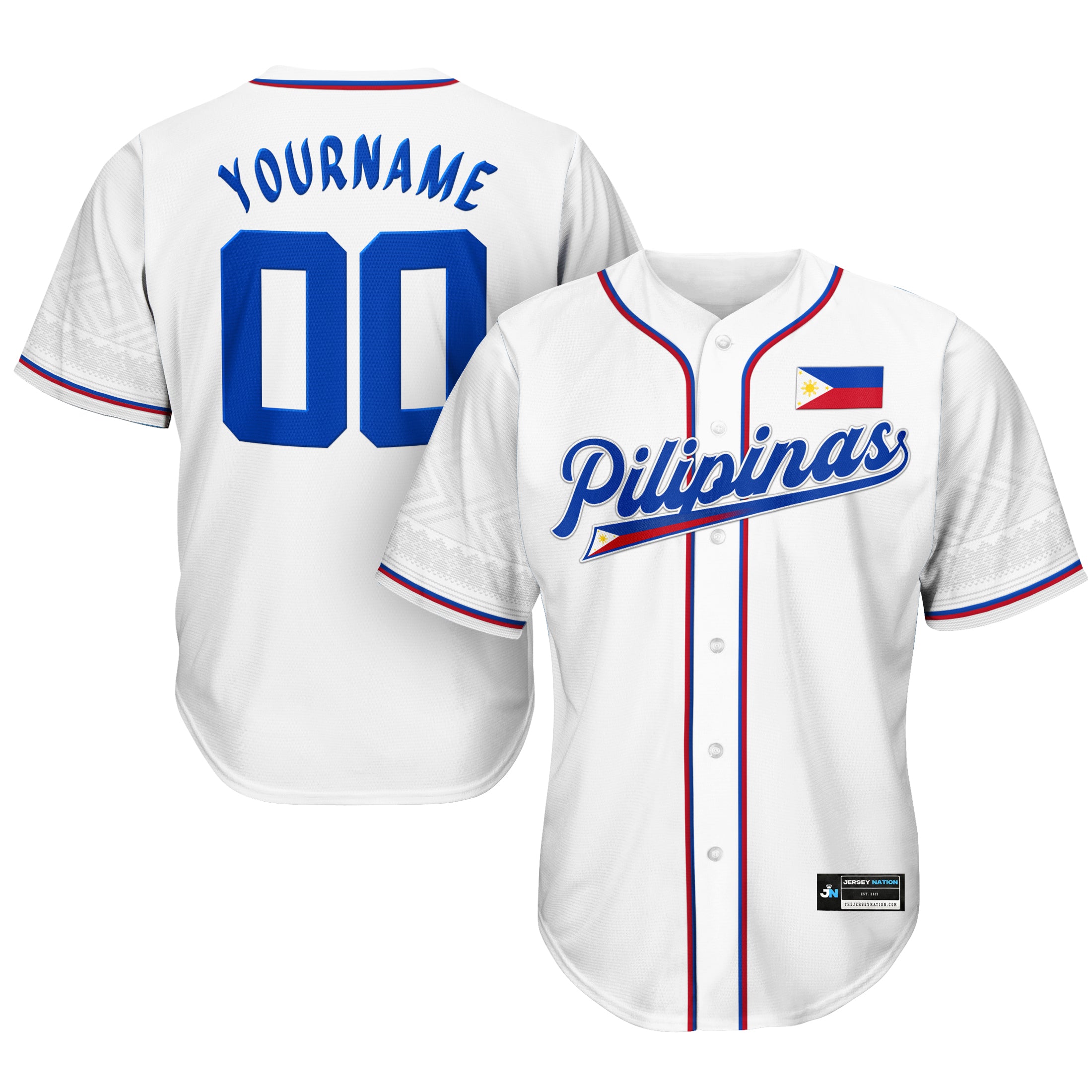Philippines Heritage Custom White Baseball Jersey