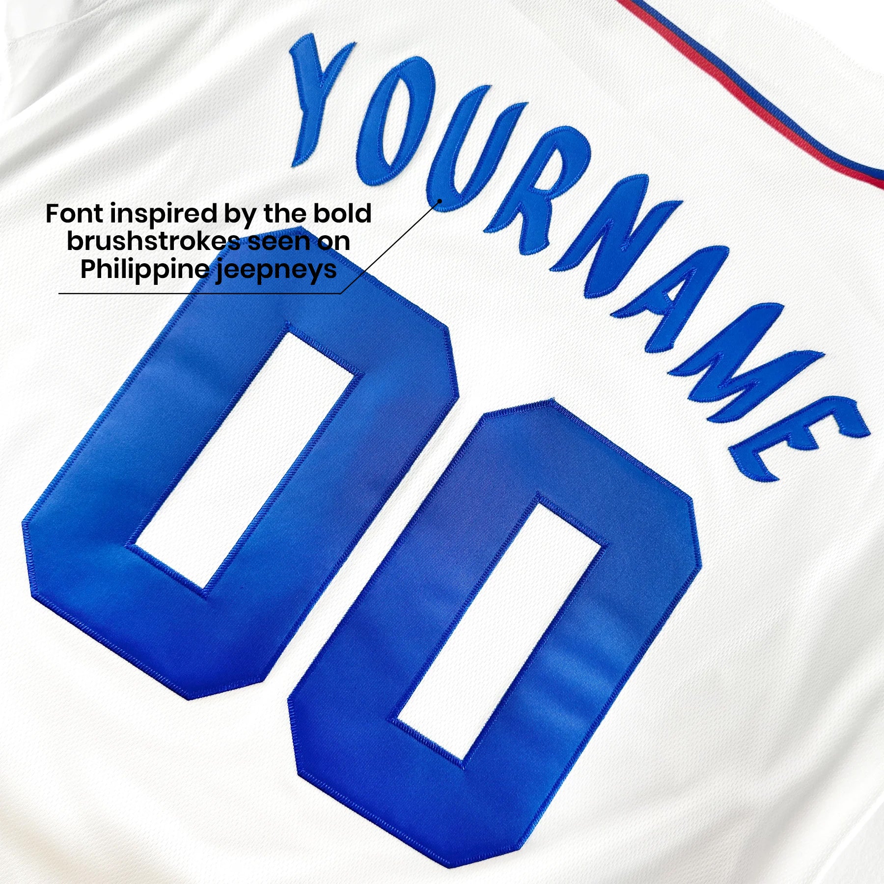 Philippines Heritage Custom White Baseball Jersey Embroidered Back Customized