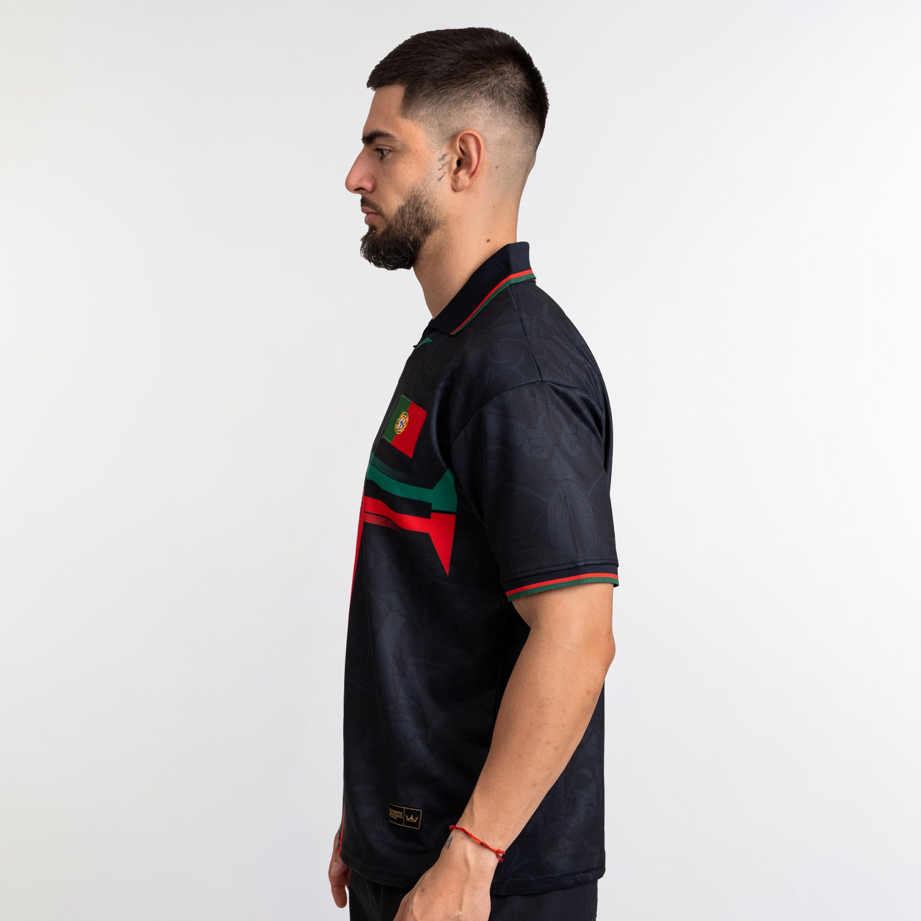Portugal Heritage Retro Black Custom Football Jersey World Shirt Portuguese 