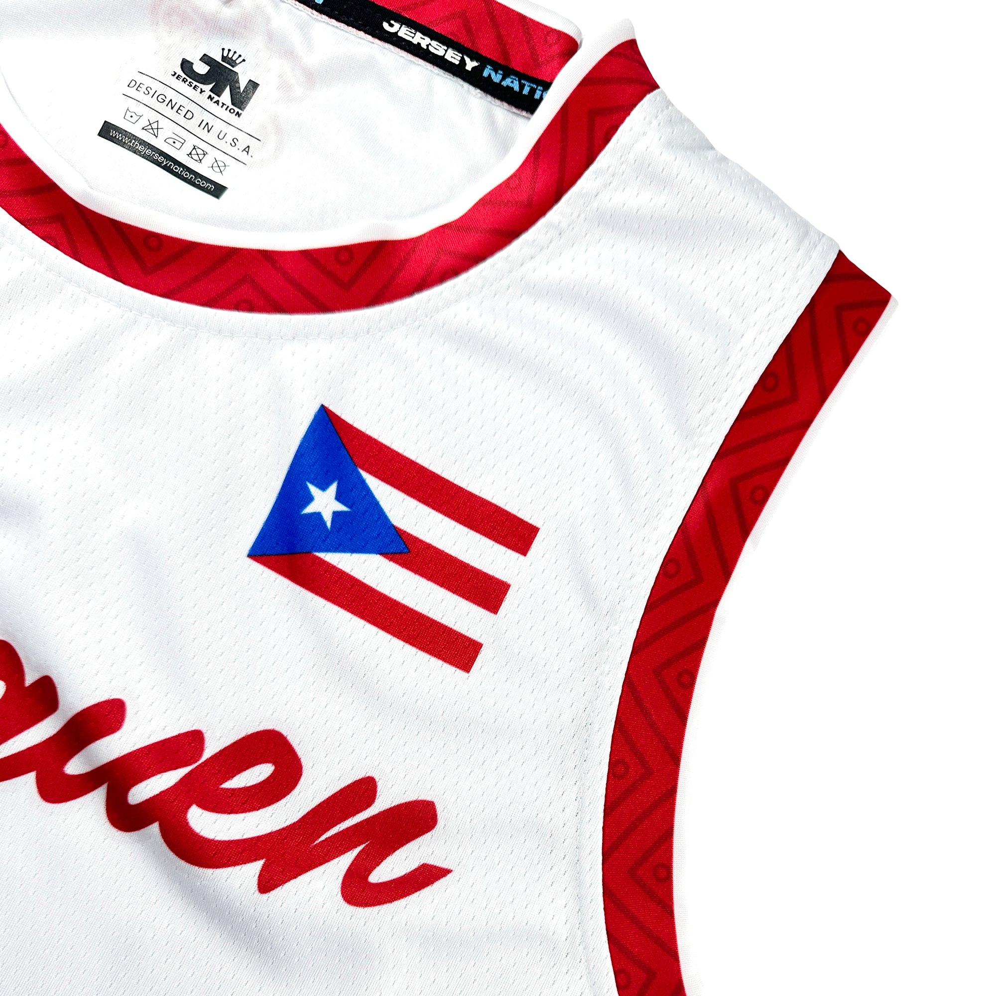 Puerto Rico White Custom Basketball Jersey