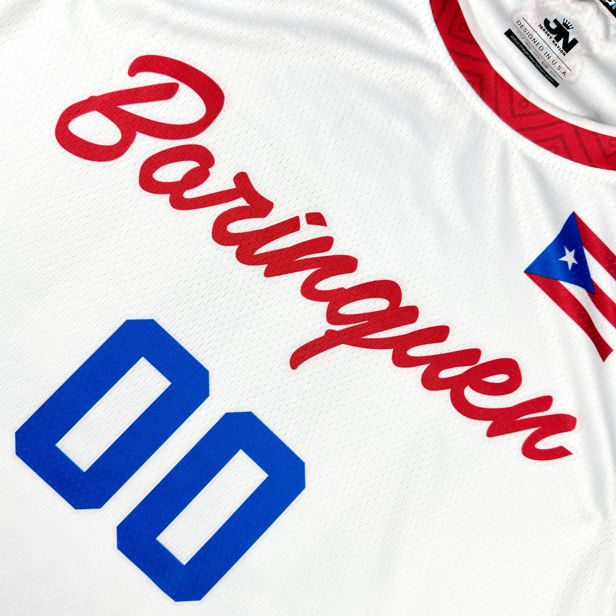 Puerto Rico White Custom Basketball Jersey