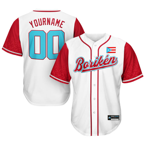 Puerto Rico Azul Celeste Borikén Heritage Custom Baseball Jersey 