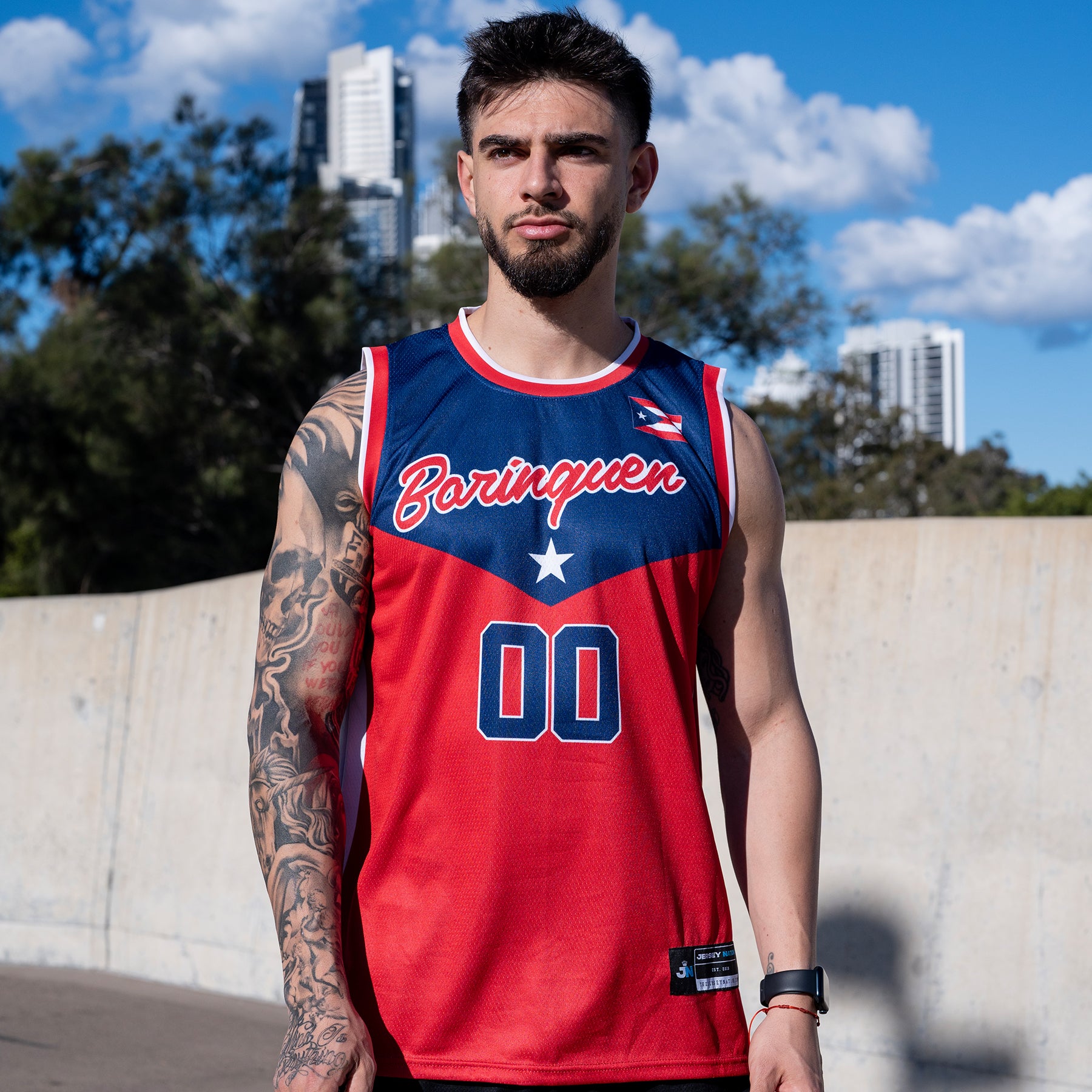 Puerto Rico Borinquen Heritage Custom Basketball Jersey Navy Blue