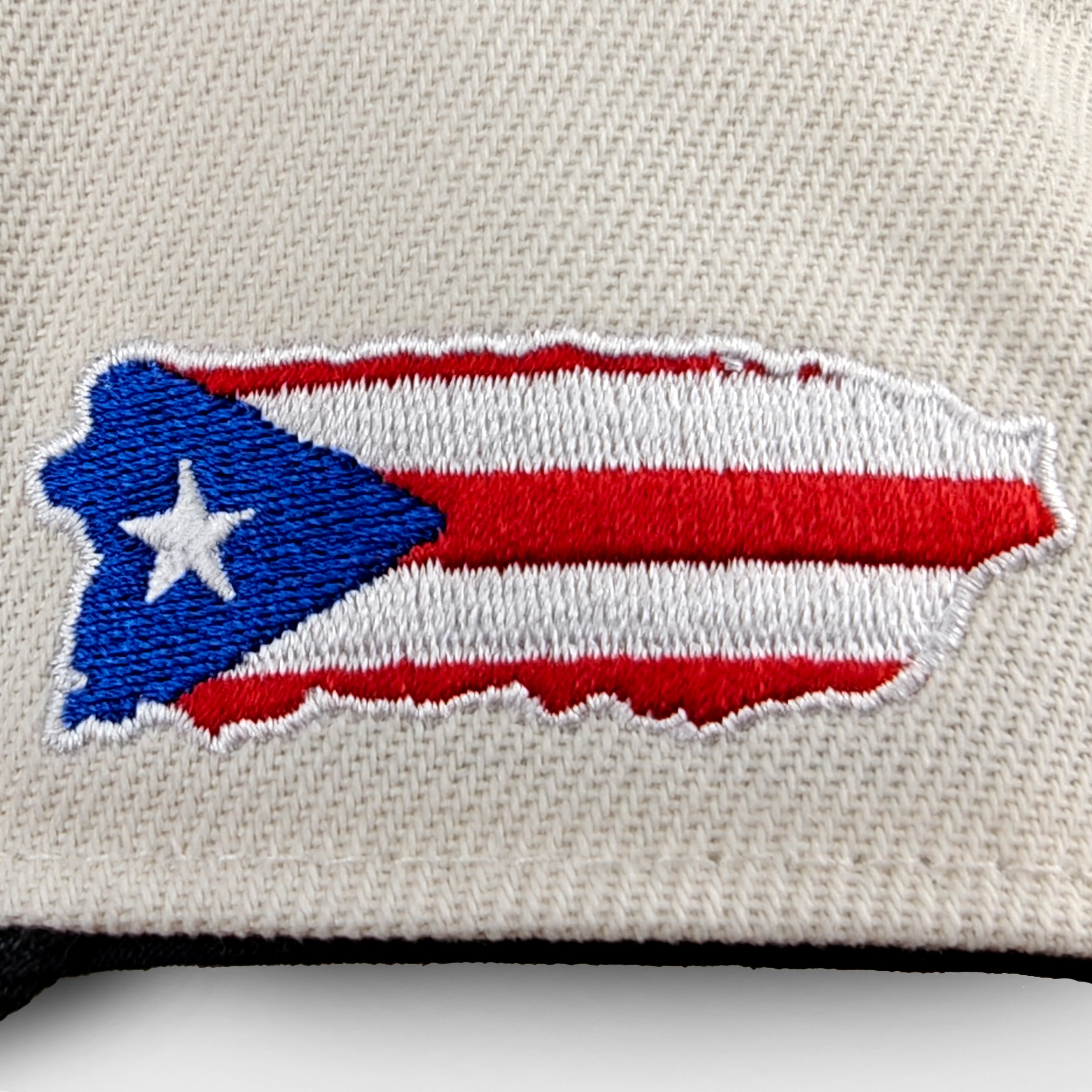 Puerto Rico Heritage Cream Black Snapback Cap Adjustable 