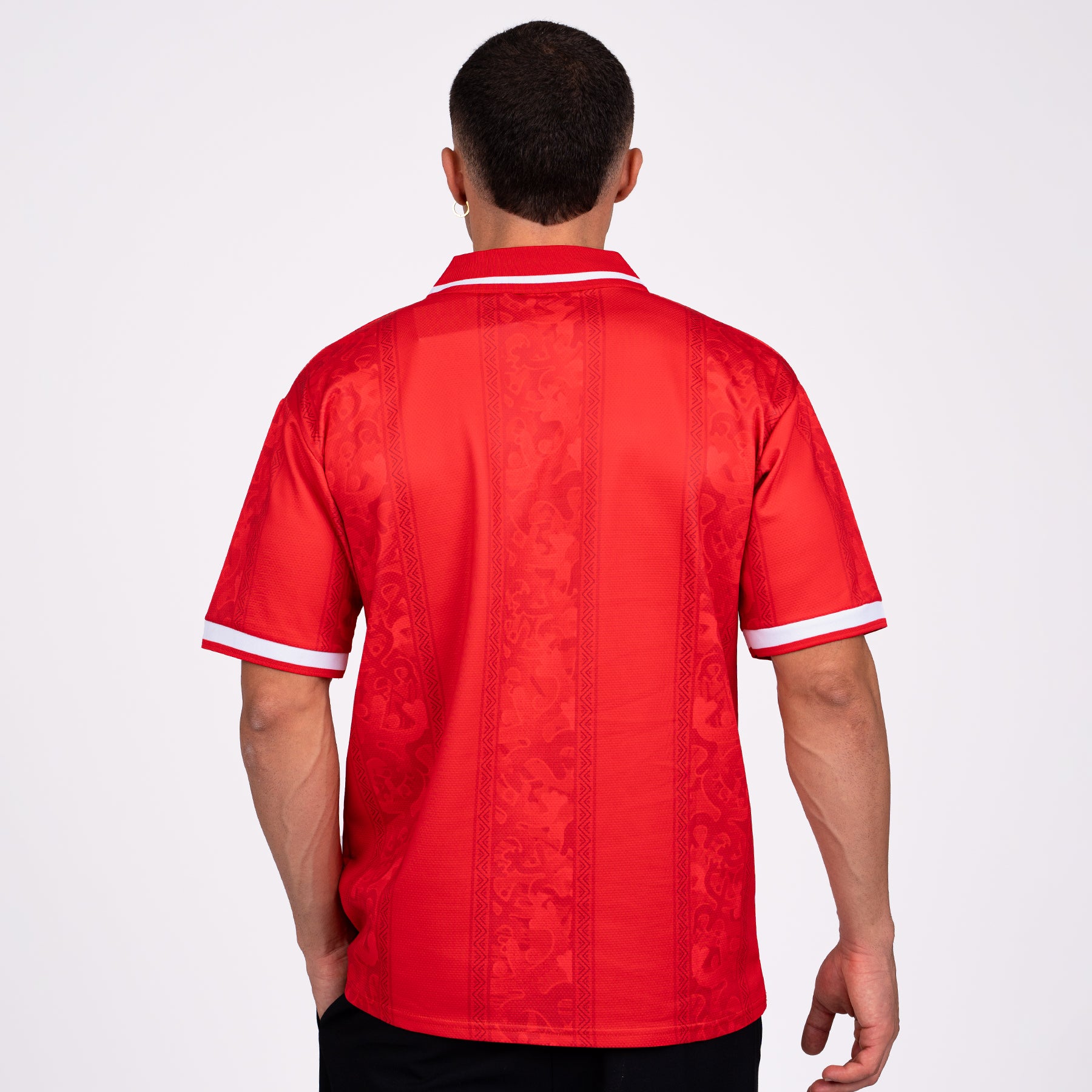 Puerto Rico Heritage Retro Custom Football Red Back Jersey Sleeves Model Soccer World