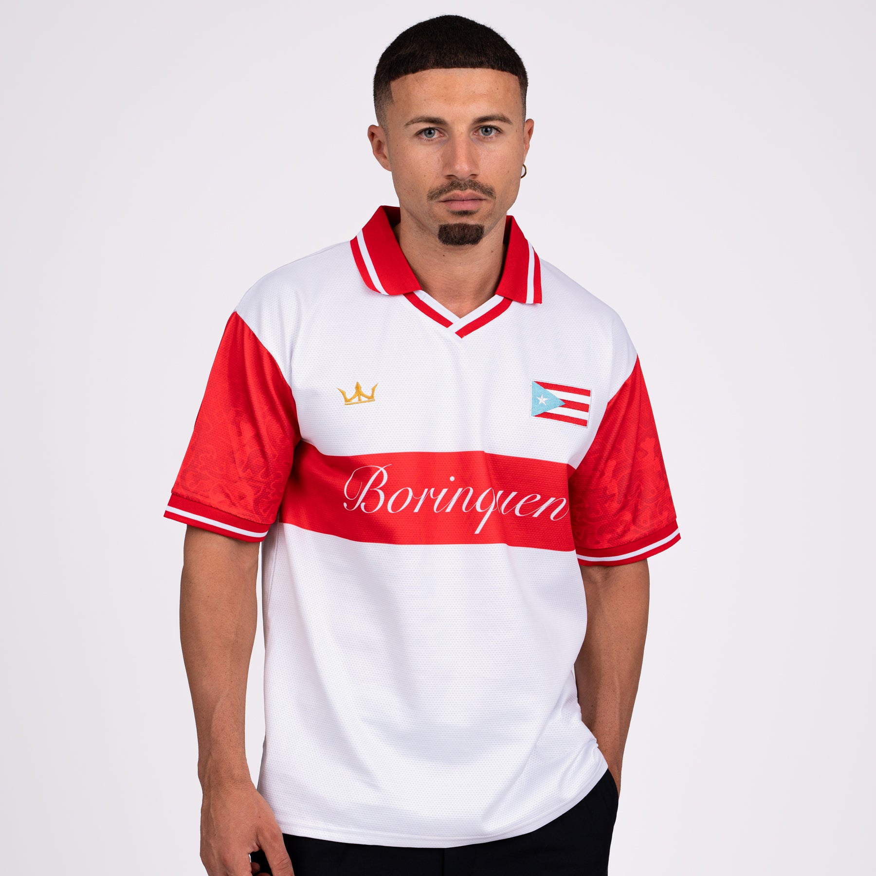 Puerto Rico Heritage Retro Custom Football White Jersey Model Soccer World