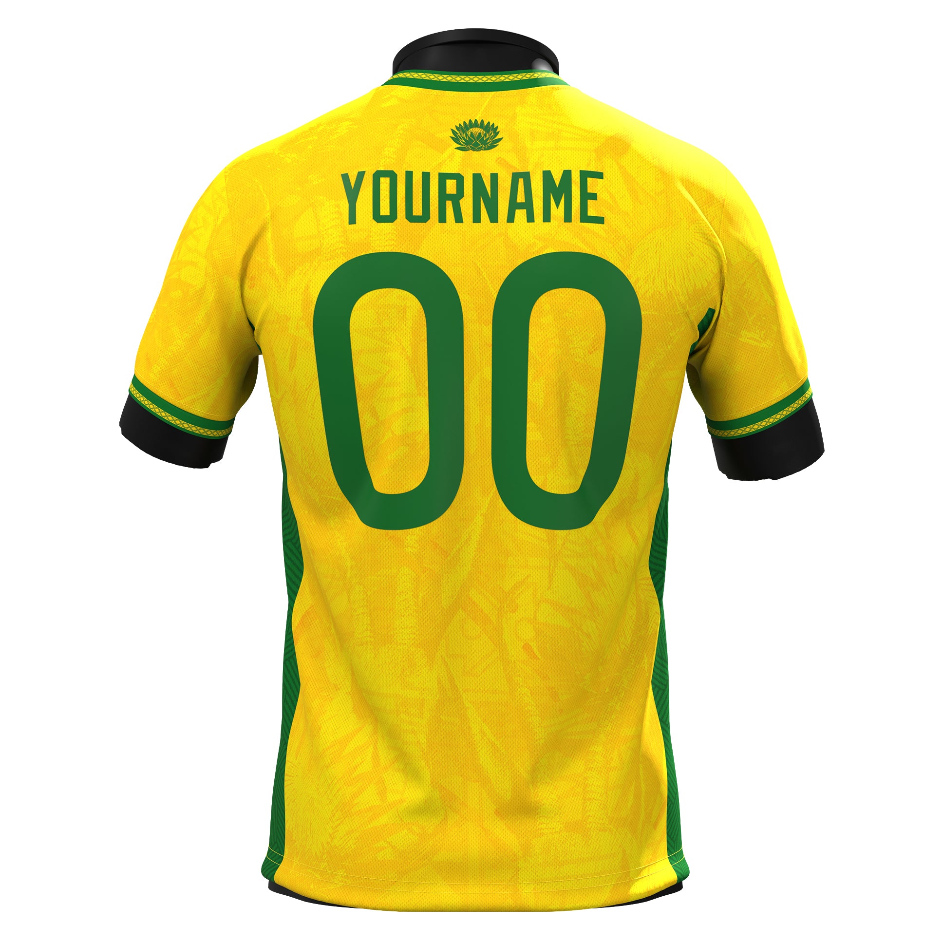 South Africa Heritage Custom Football Jersey Yellow Soccer World Shirt