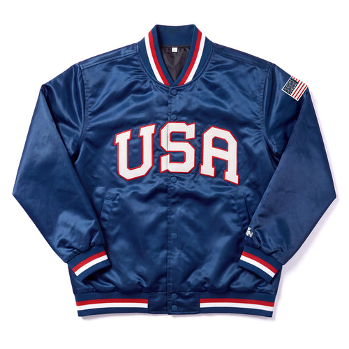 USA Heritage Satin Bomber Jacket