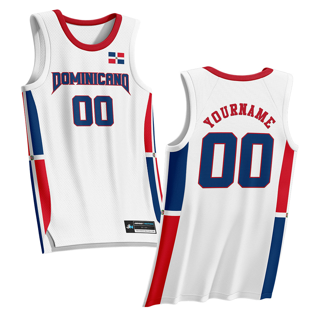 Dominican Republic White Custom Basketball Jersey