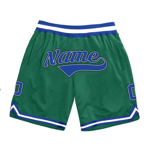 Green Blue-White Custom Basketball Shorts